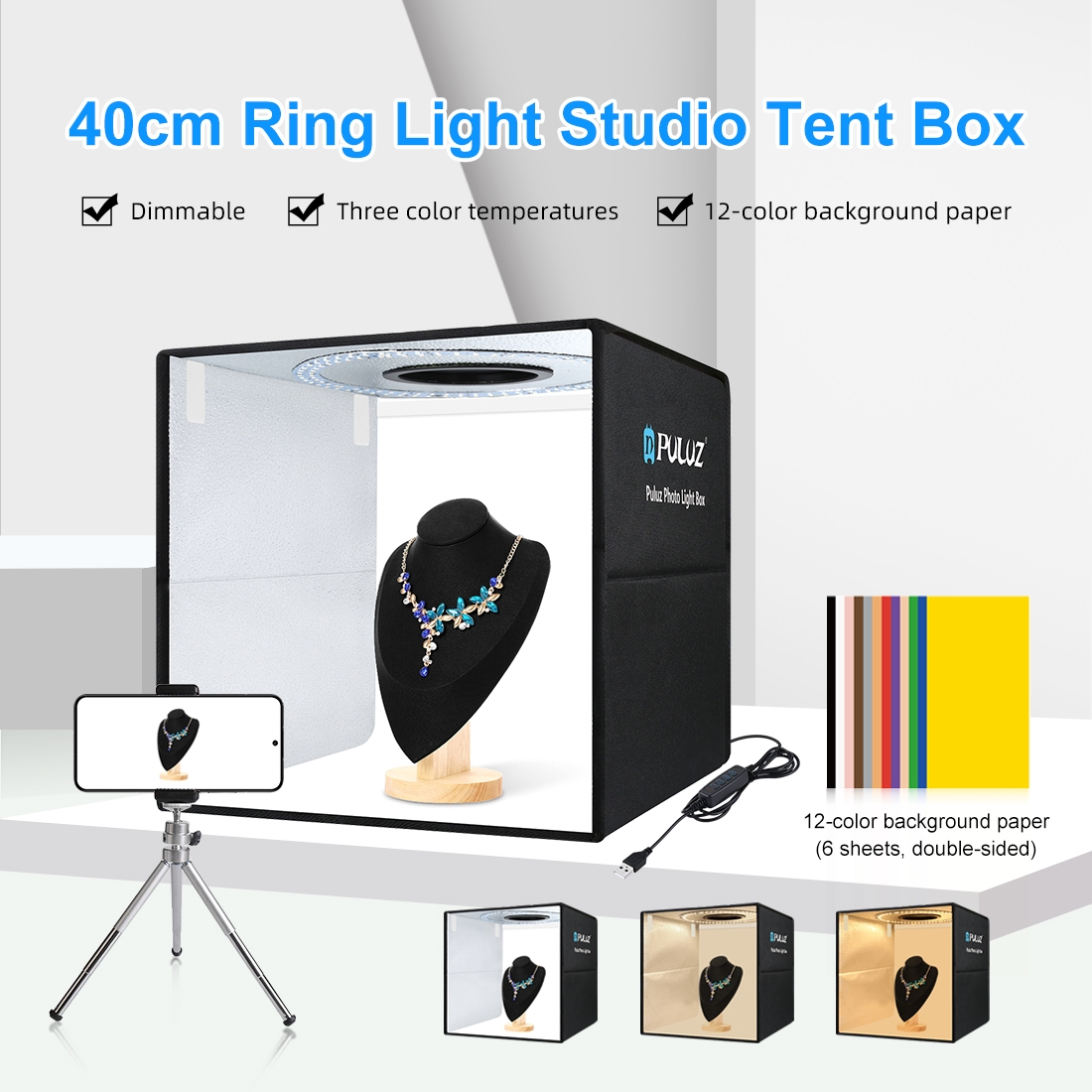 PULUZ 40cm Folding Portable Ri - Photography Lighting Case recension och pris