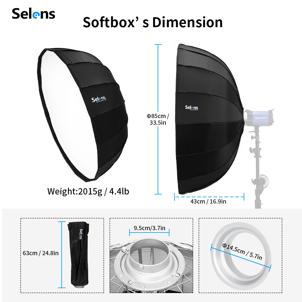 Selens 85cm Umbrella Radar Sof - Photography Lighting Umbrella recension och pris