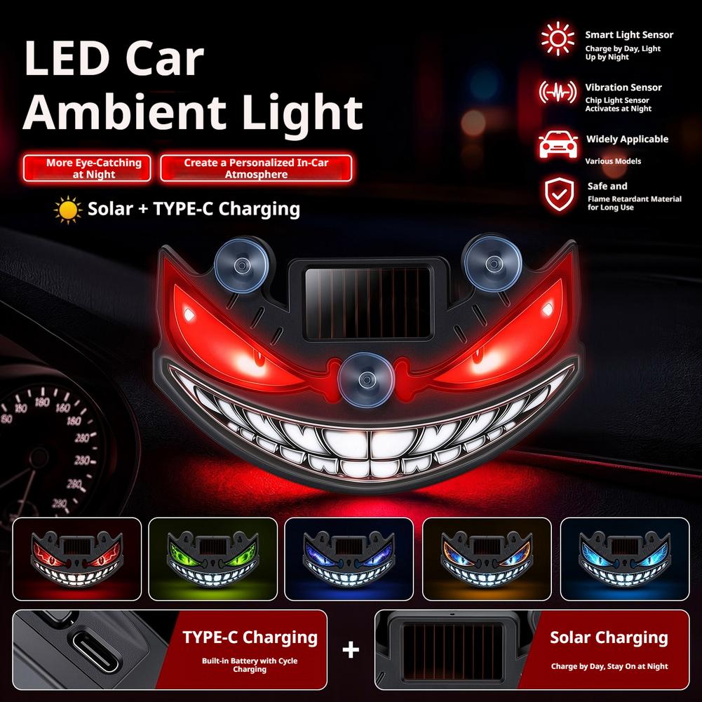 Solar Devil Eye Car LED Decor  - Interior Photography Lighting recension och pris