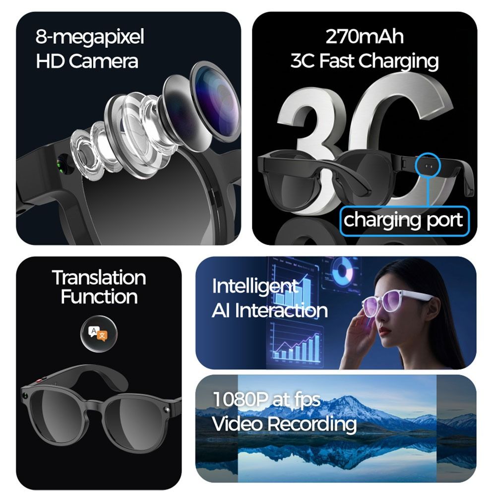 2 in 1 AI Smart Glasses AIMB-S - Quality Photography Lighting recension och pris