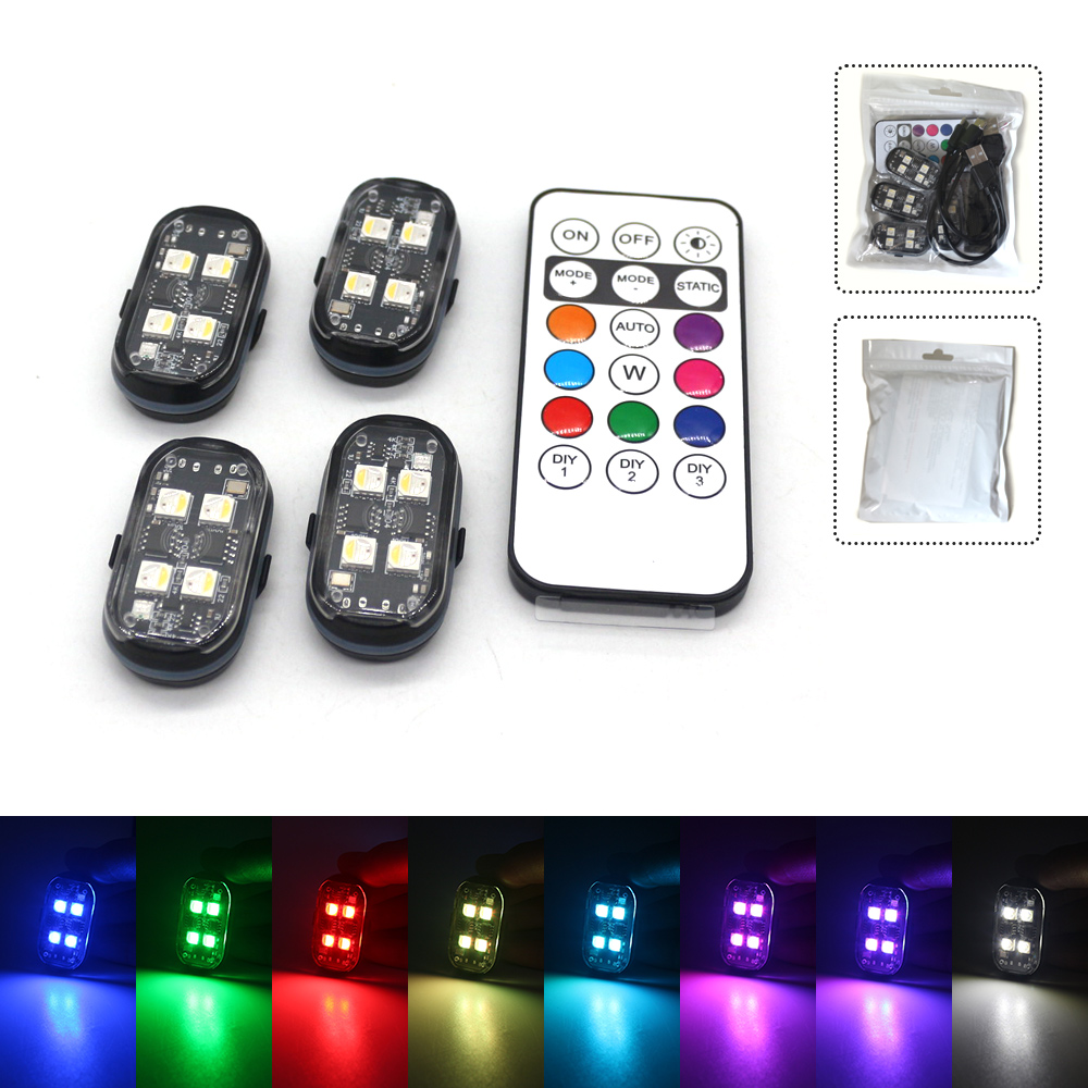 2Pc RGB Car Ambient Light, Col - Interior Photography Lighting recension och pris