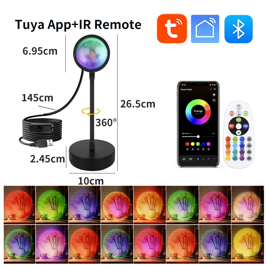 Smart Sunset Lamp Tuya USB Sun - Photography Lighting Setup recension och pris