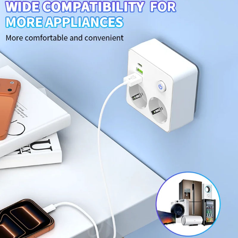 EU Plug Outlet 2 Sockets Multi - Photography Lighting Uk recension och pris